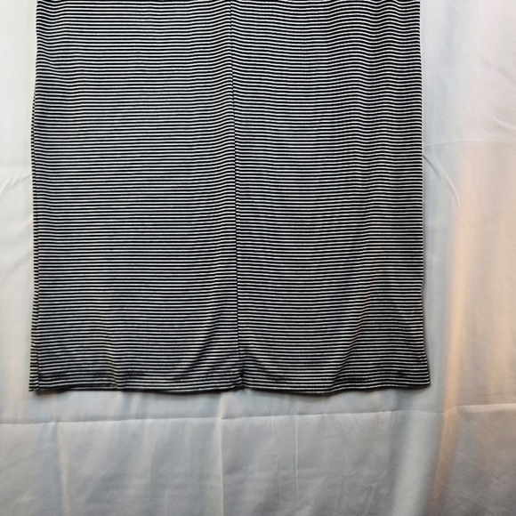 Sweet Salt Black & White Striped Drawstring Pockets Modest Summer Dress sz L. - Picture 10 of 12